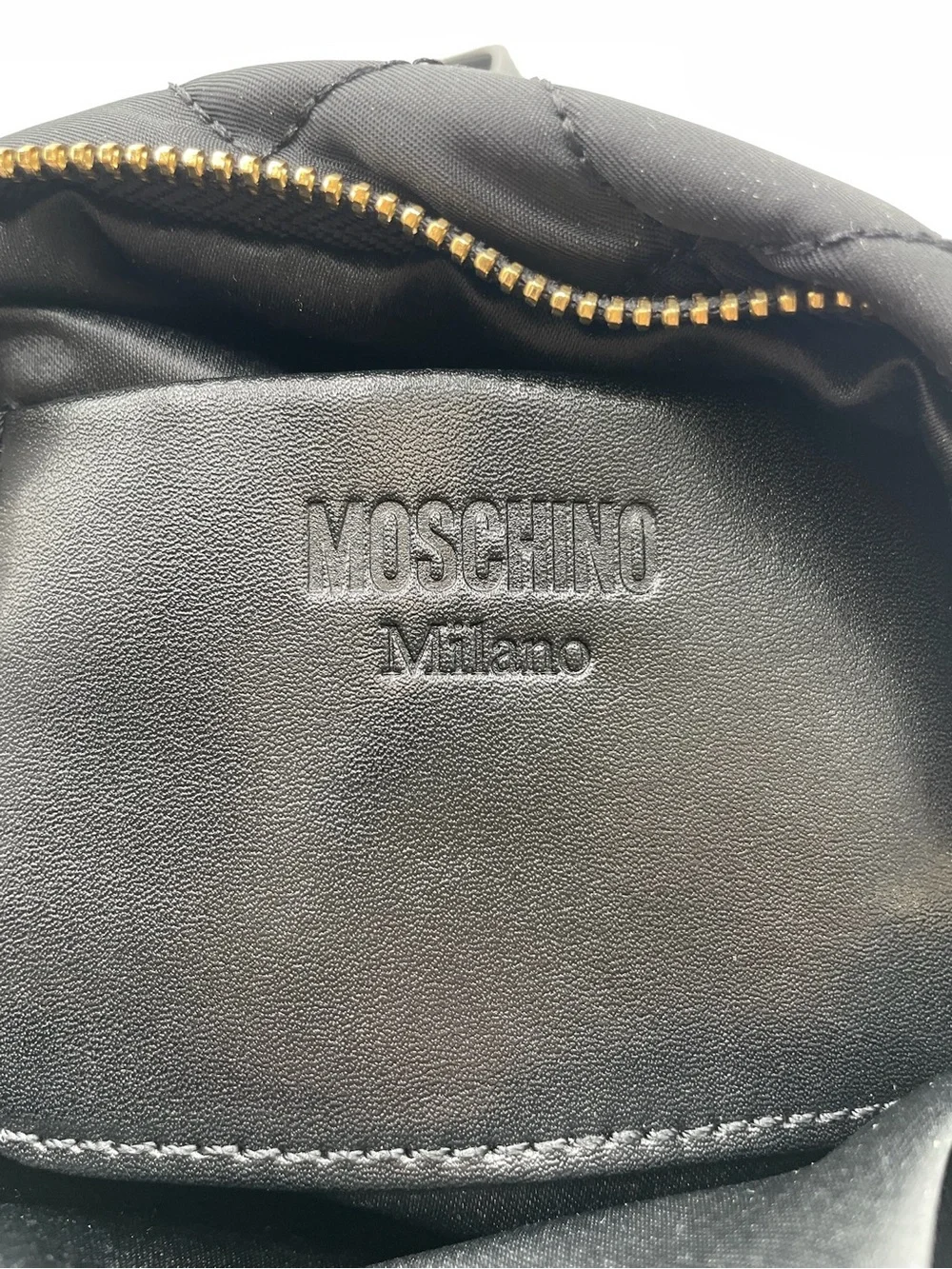 Moschino Black Mini Quilted Backpack